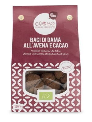Baci di dama bio con farina integrale di avena e cacao