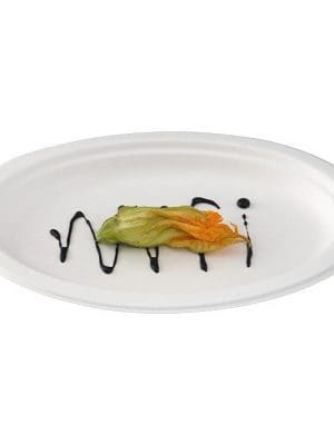 Piatto ovale in cellulosa - 50 pz